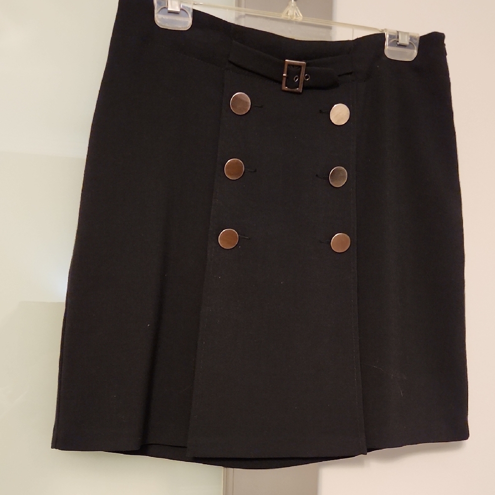 Mexx Fully Lined Black Double-Breasted Pencil Skirt